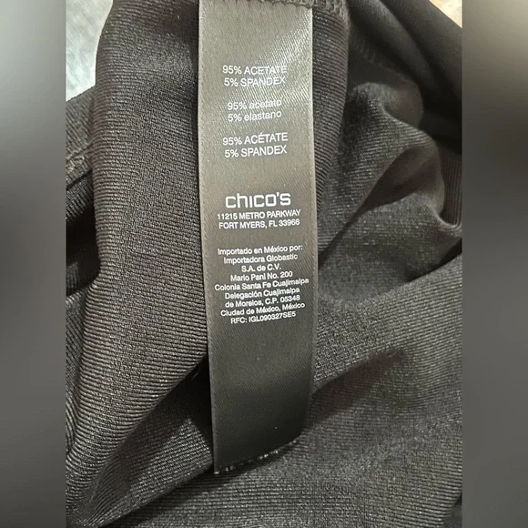 Black Chicos Travelers Collection Midi Dress NWT Women’s 1P/ 8 Petite - Picture 7 of 8